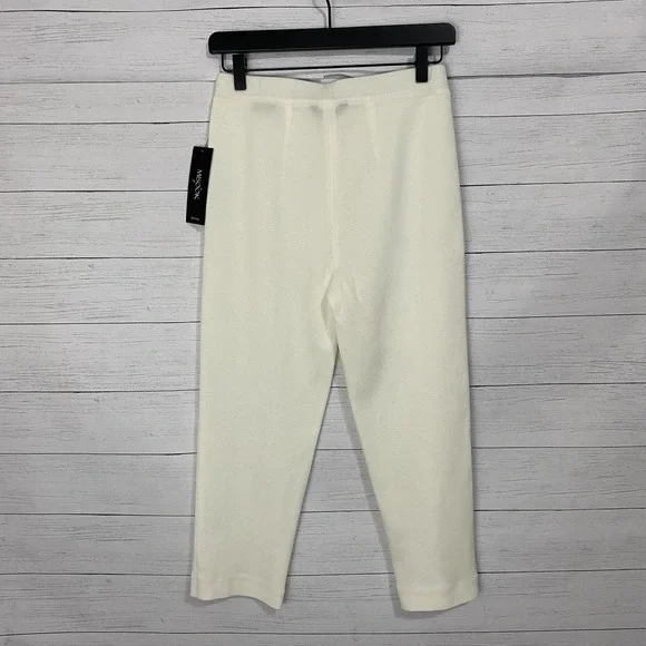 NWT Misook Slim knit ankle white pants Size XS org $228 - Picture 2 of 6